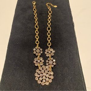Club Monaco brushed gold tone rhinestone statement piece GUC, stones intact